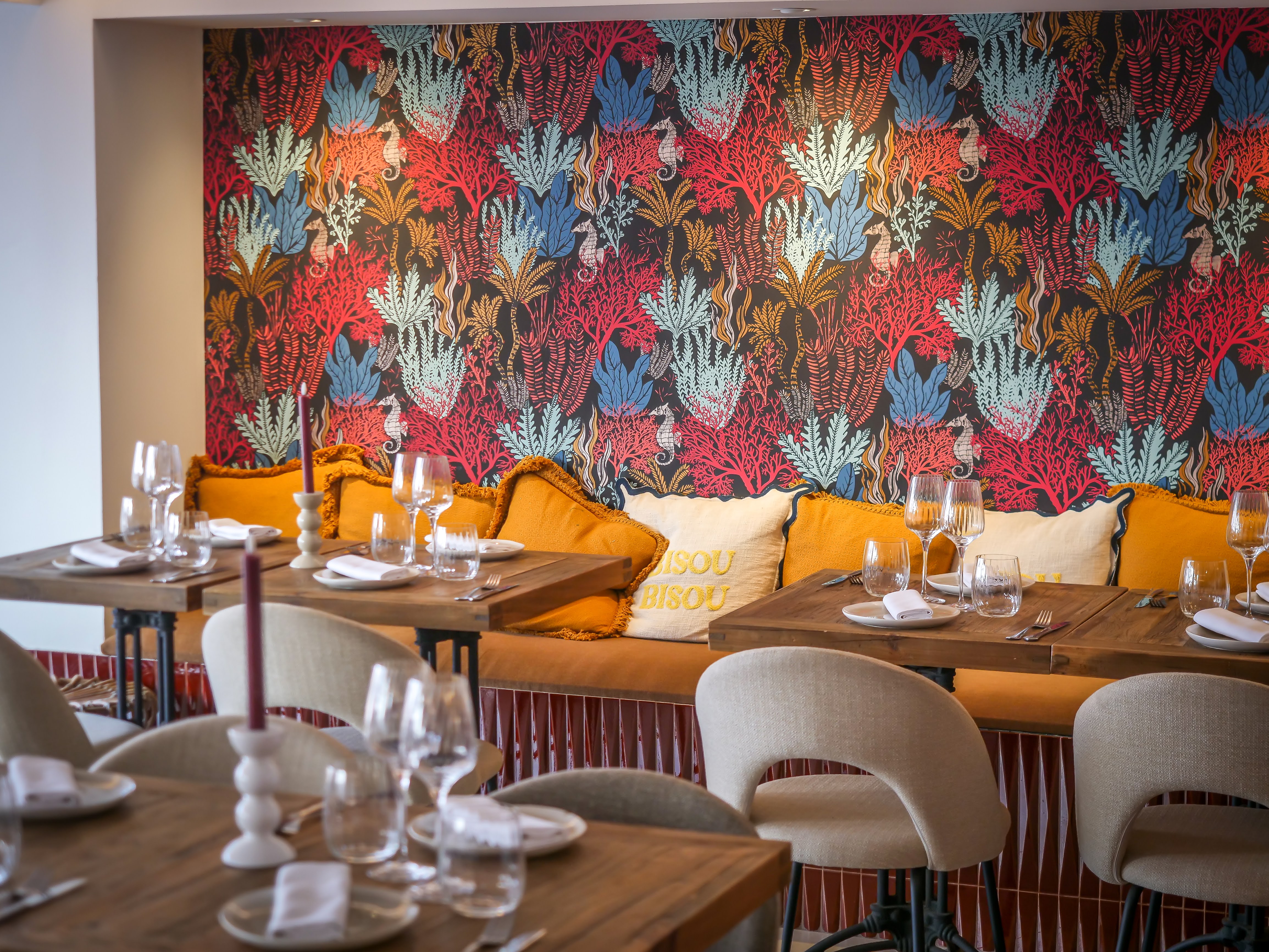 Détail papier peint coraux